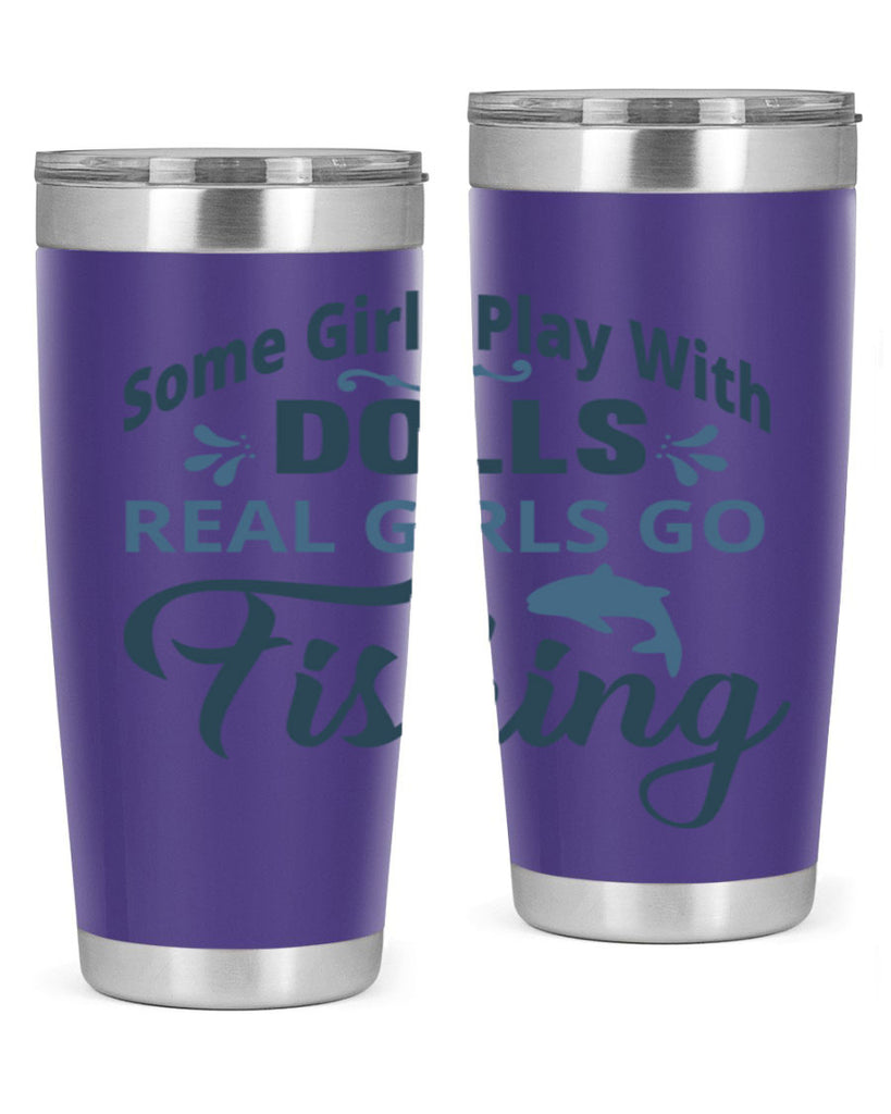 some girl play with dolls 38#- fishing- Tumbler