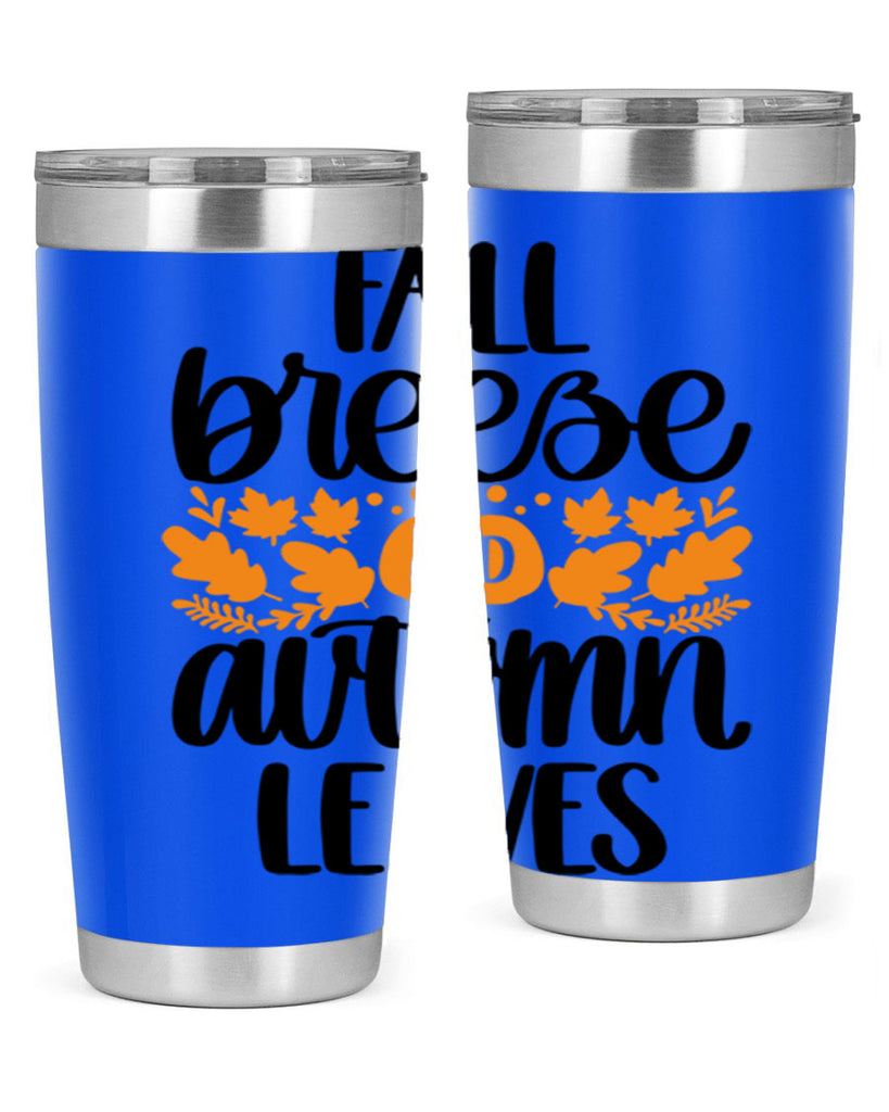Fall Breezy And Autumn Leaves 482#- fall- Tumbler