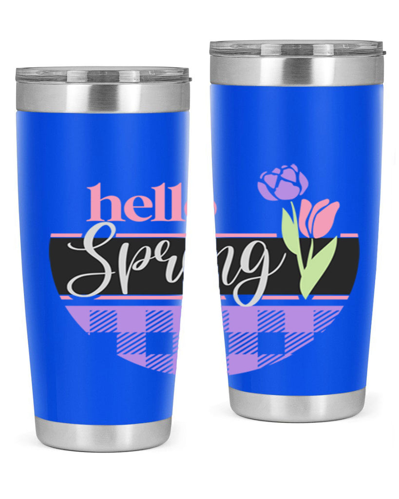 Hello spring plaid206#- spring- Tumbler