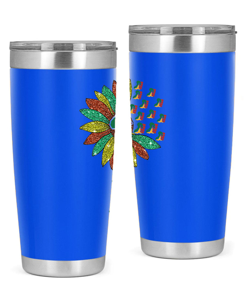 Sunflower Fist Juneteenth Black History 24#- Juneteenth- tumbler