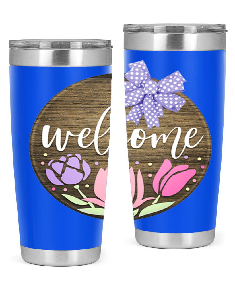 Welcome three flowers Mockup586#- spring- Tumbler
