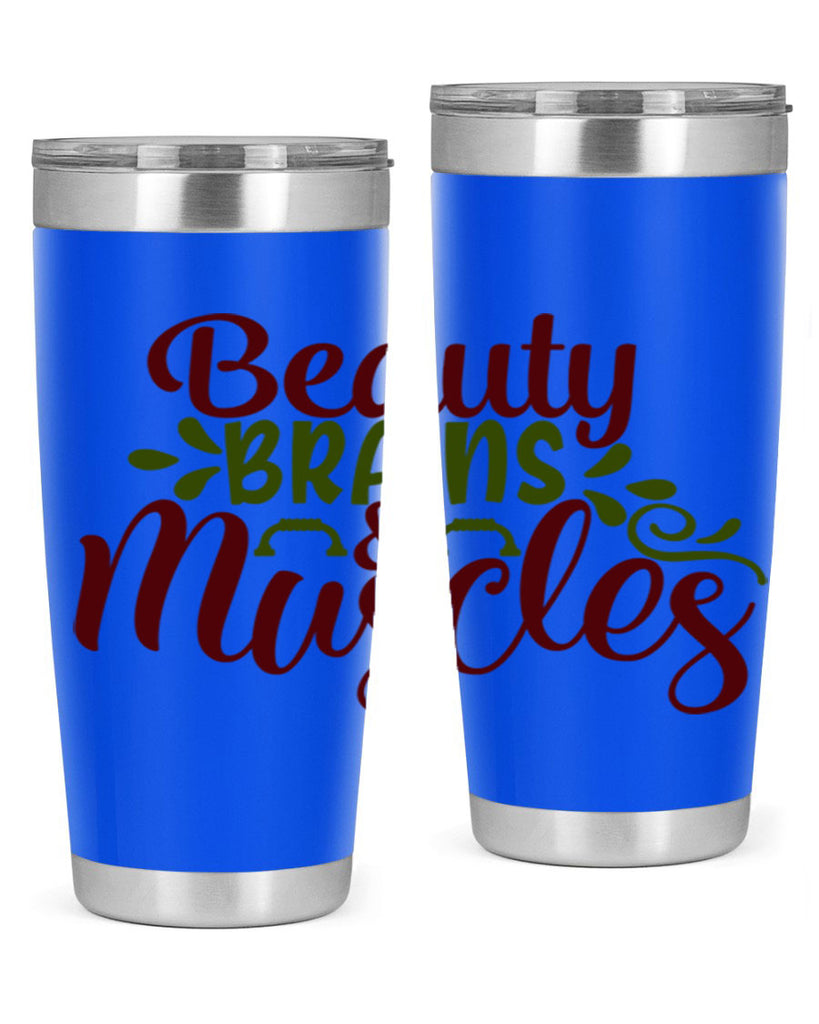 beauty brains muscles 52#- gym- Tumbler