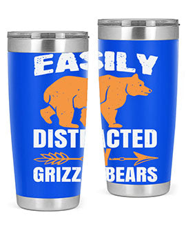 easily distracted by grizzly bears 1#- Bears- Tumbler