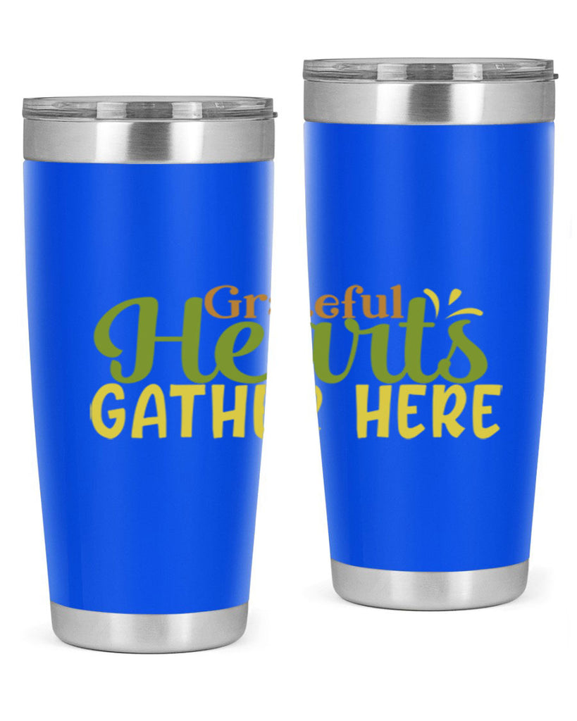 grateful hearts gather here 59#- thanksgiving- Tumbler