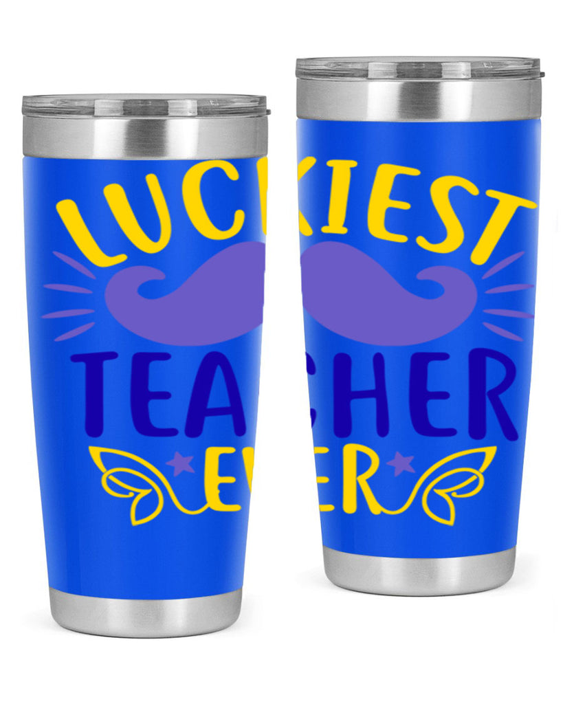 luckiest teacher ever 12#- mardi gras- Tumbler
