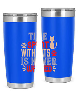 time spend with cat is never wasted Style 121#- cat- Tumbler