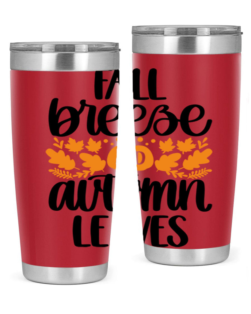 Fall Breezy And Autumn Leaves 482#- fall- Tumbler