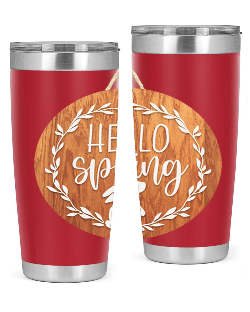 Hello Spring Bunny Wreath Mockup191#- spring- Tumbler