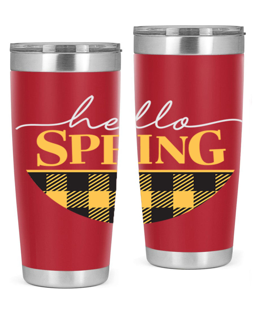 Hello Spring plaid 203#- spring- Tumbler