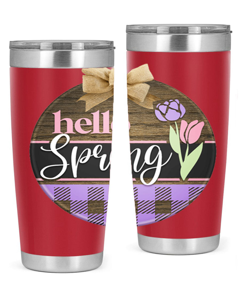 Hello spring plaid Mockup205#- spring- Tumbler