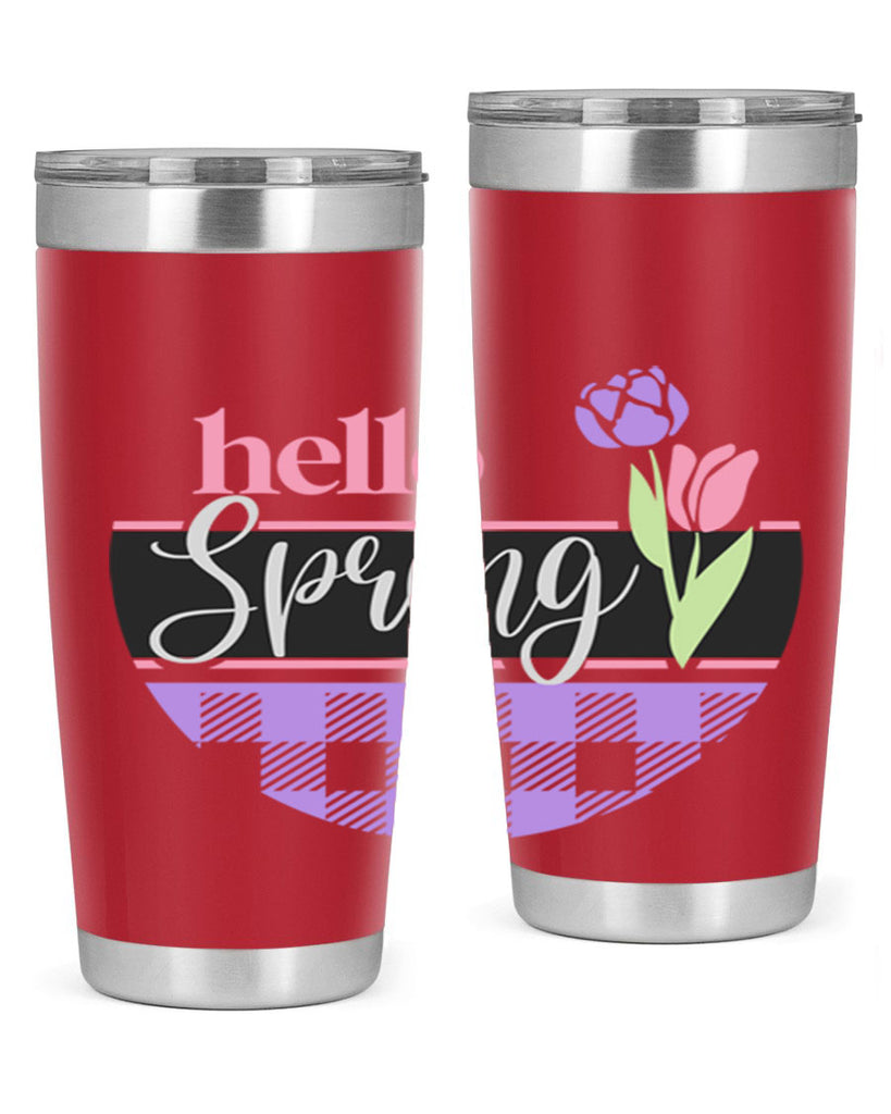 Hello spring plaid206#- spring- Tumbler