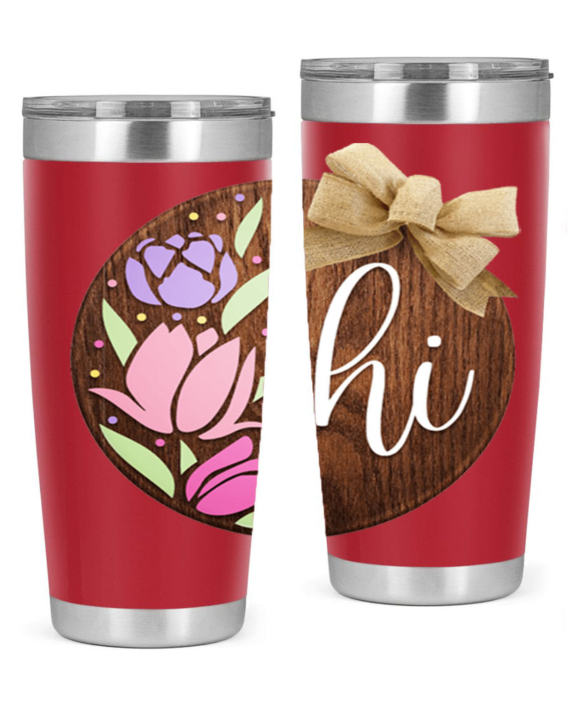 Hi pink flowers Mockup237#- spring- Tumbler