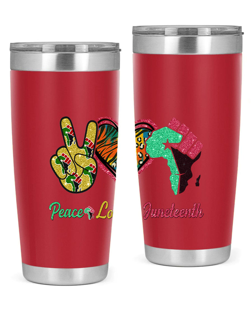 Peace Love Juneteenth Day Fist Png 8#- Juneteenth- tumbler