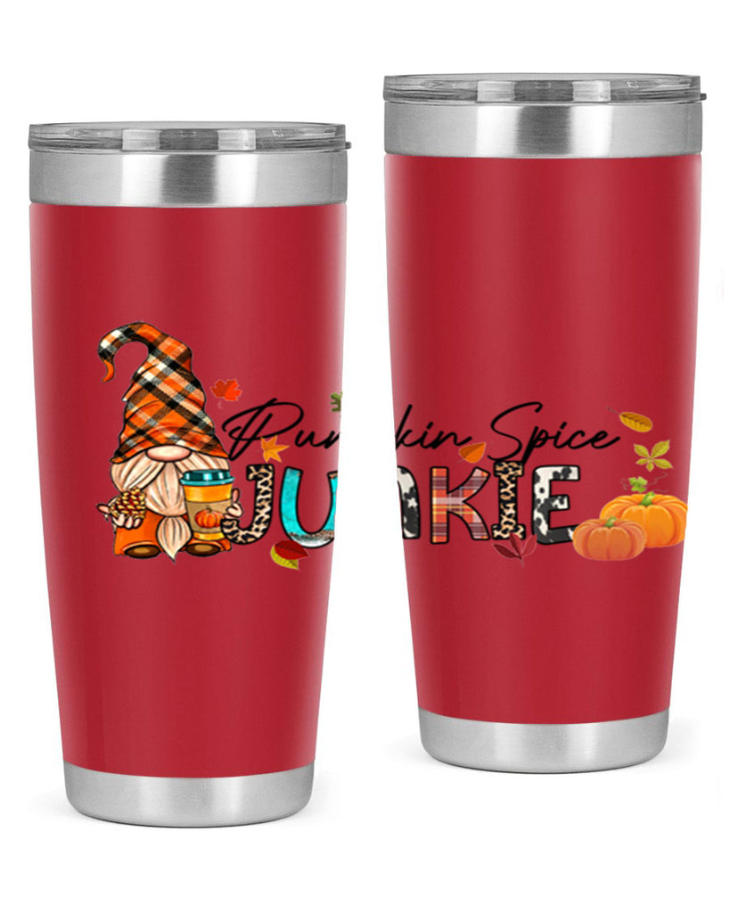 PumpkinSpiceJunkieFallGnome 567#- fall- Tumbler