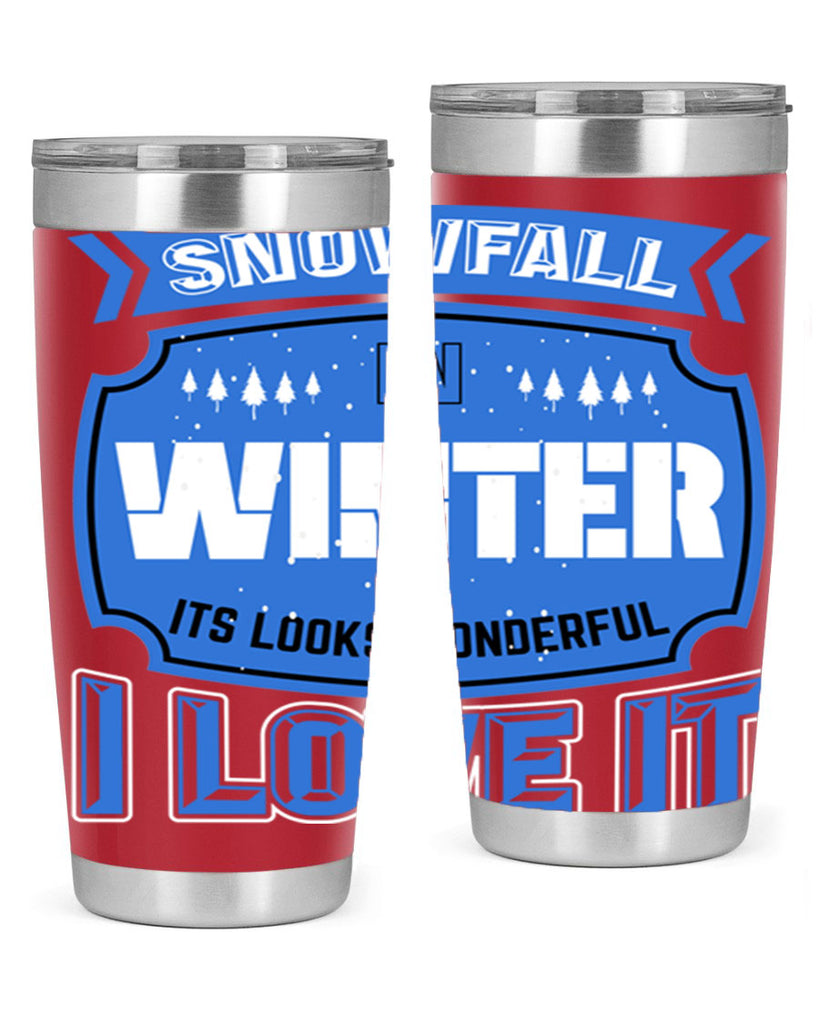 Snowfall in Winter 372#- winter- Tumbler