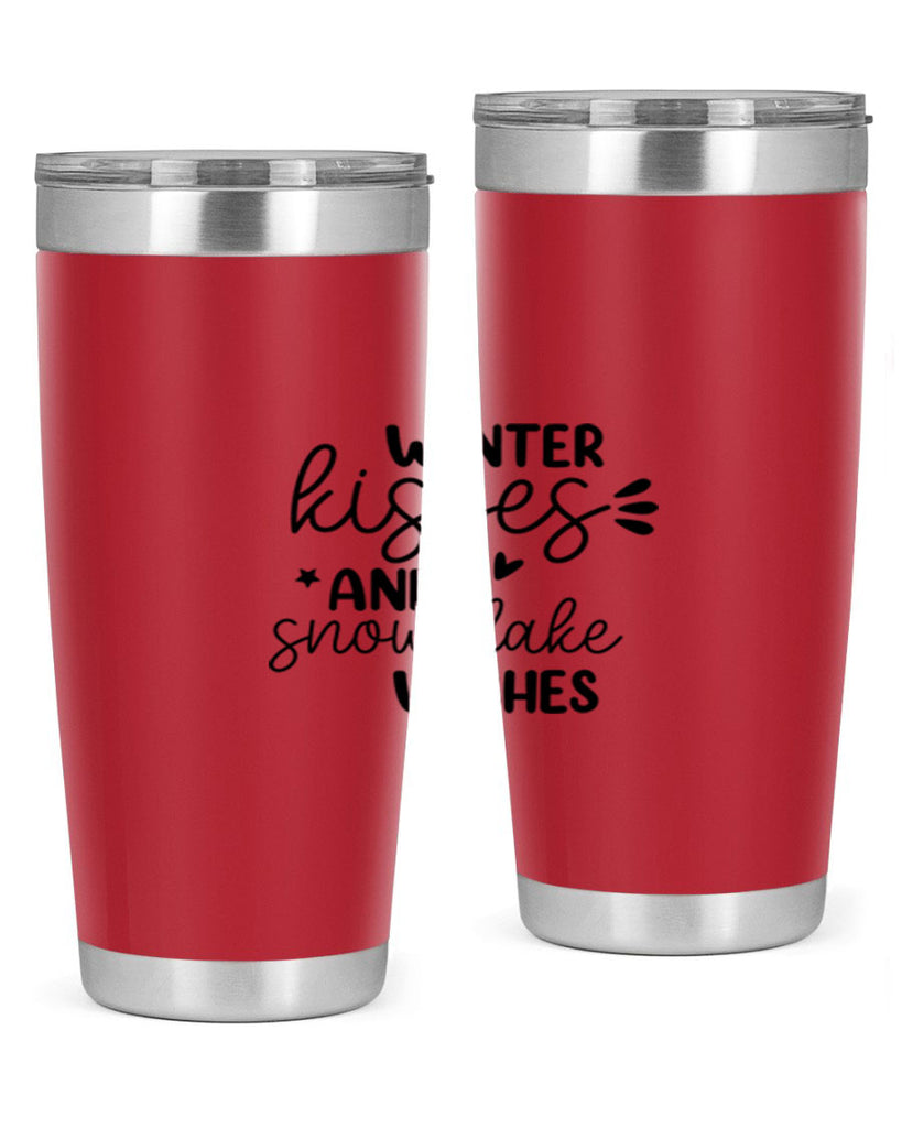 Winter Kisses And Snowflake Wishes 516#- winter- Tumbler