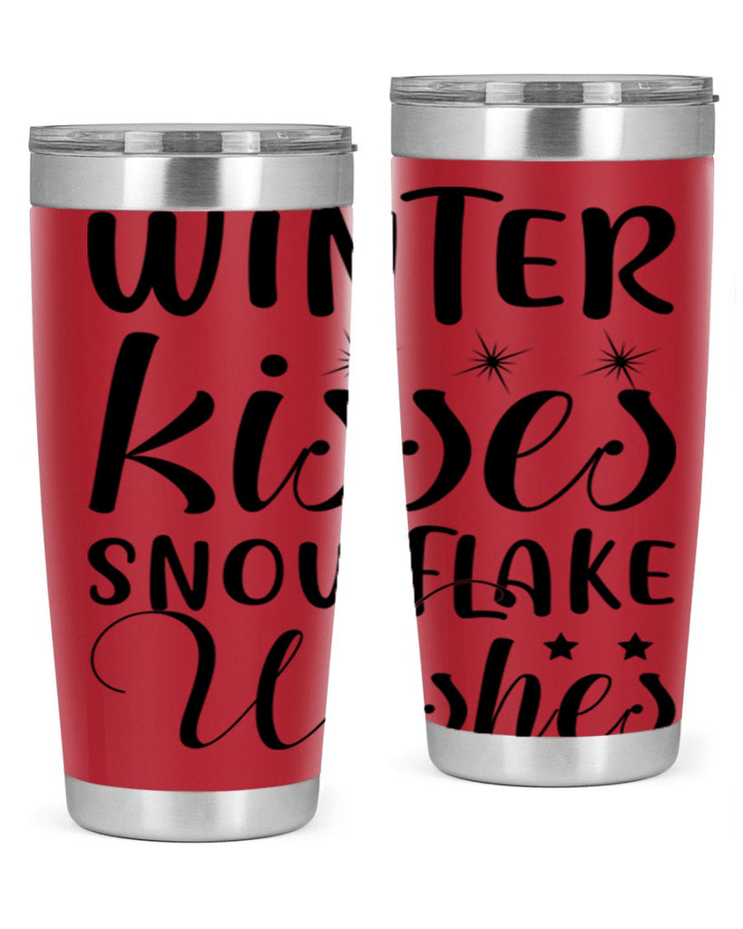 Winter Kisses Snowflake Wishes 561#- winter- Tumbler