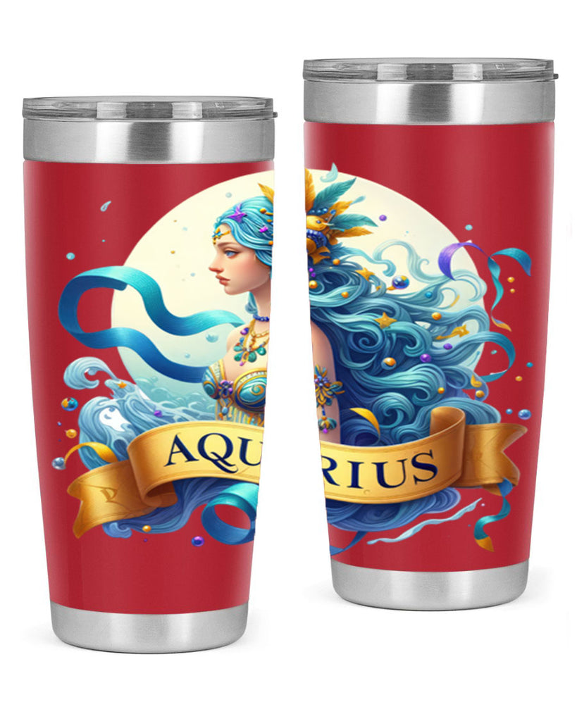 aquarius 84#- zodiac- Tumbler