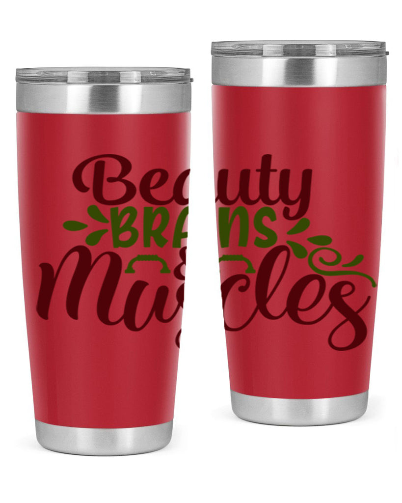 beauty brains muscles 52#- gym- Tumbler