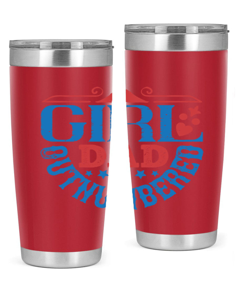 girl dad outnumbered 219#- fathers day- Tumbler