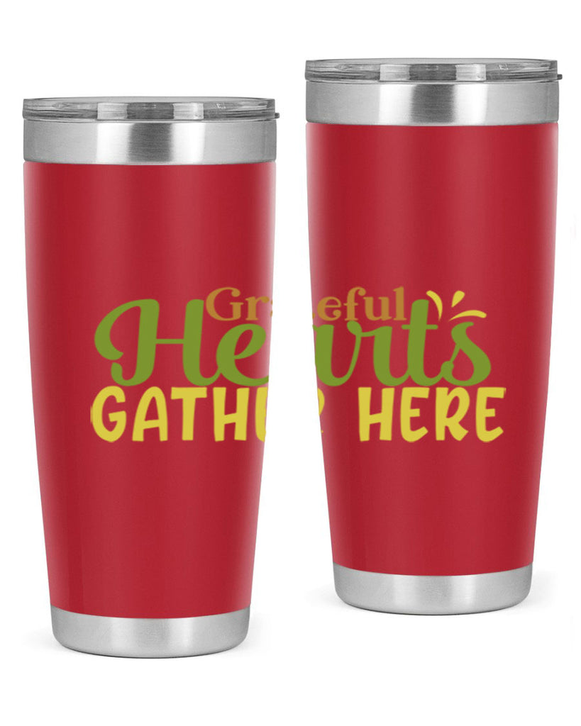 grateful hearts gather here 59#- thanksgiving- Tumbler
