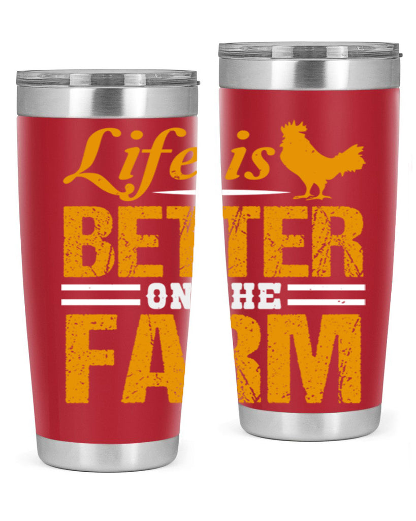 life is better on the farm 44#- farming and gardening- Tumbler