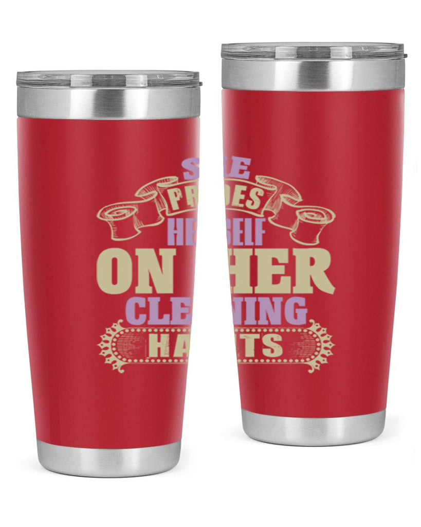 she prides hereself on her cleaning habits Style 14#- cleaner- tumbler