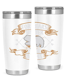 For bears, winter is one night 53#- Bears- Tumbler