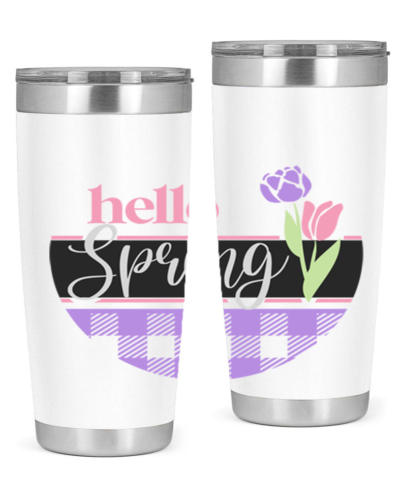Hello spring plaid206#- spring- Tumbler