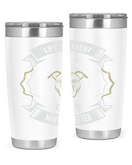Life is Great Dogs make it Better Style 173#- dog- Tumbler
