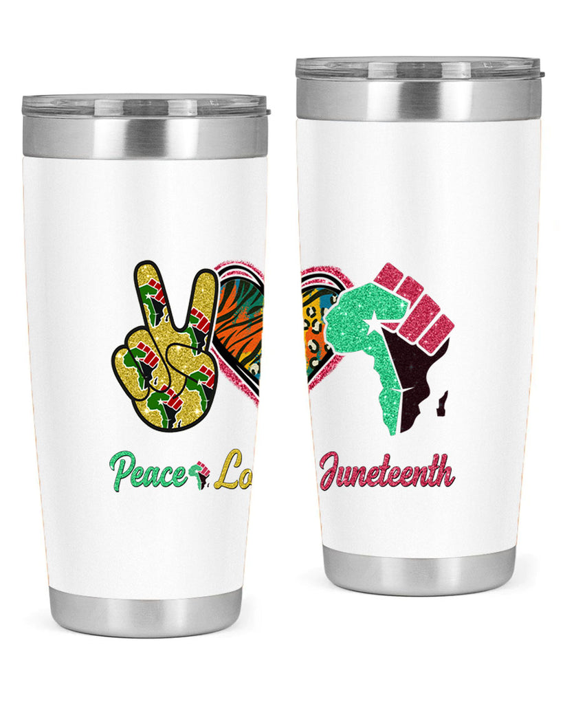 Peace Love Juneteenth Day Fist Png 8#- Juneteenth- tumbler