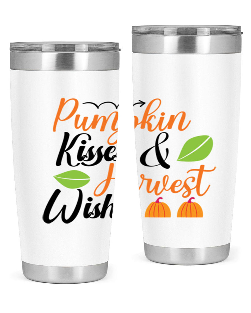 Pumpkin Kisses Harvest Wishes 523#- fall- Tumbler