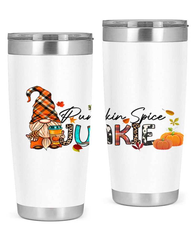 PumpkinSpiceJunkieFallGnome 567#- fall- Tumbler