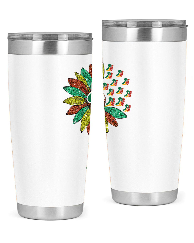 Sunflower Fist Juneteenth Black History 24#- Juneteenth- tumbler