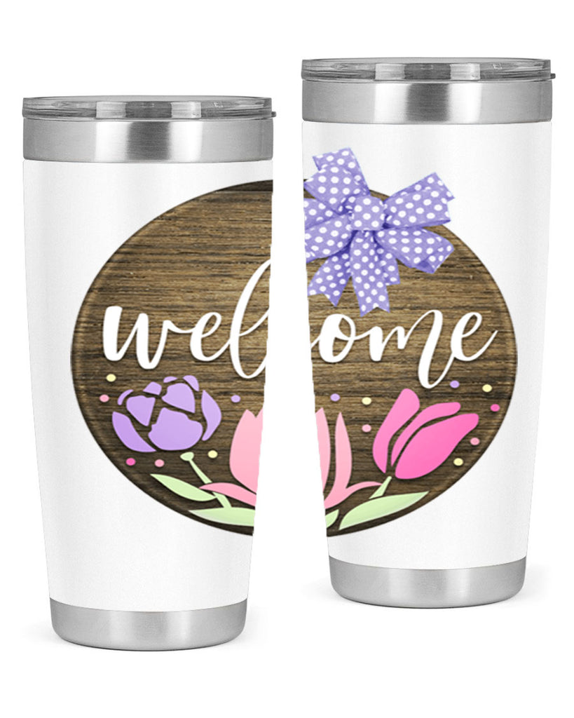 Welcome three flowers Mockup586#- spring- Tumbler