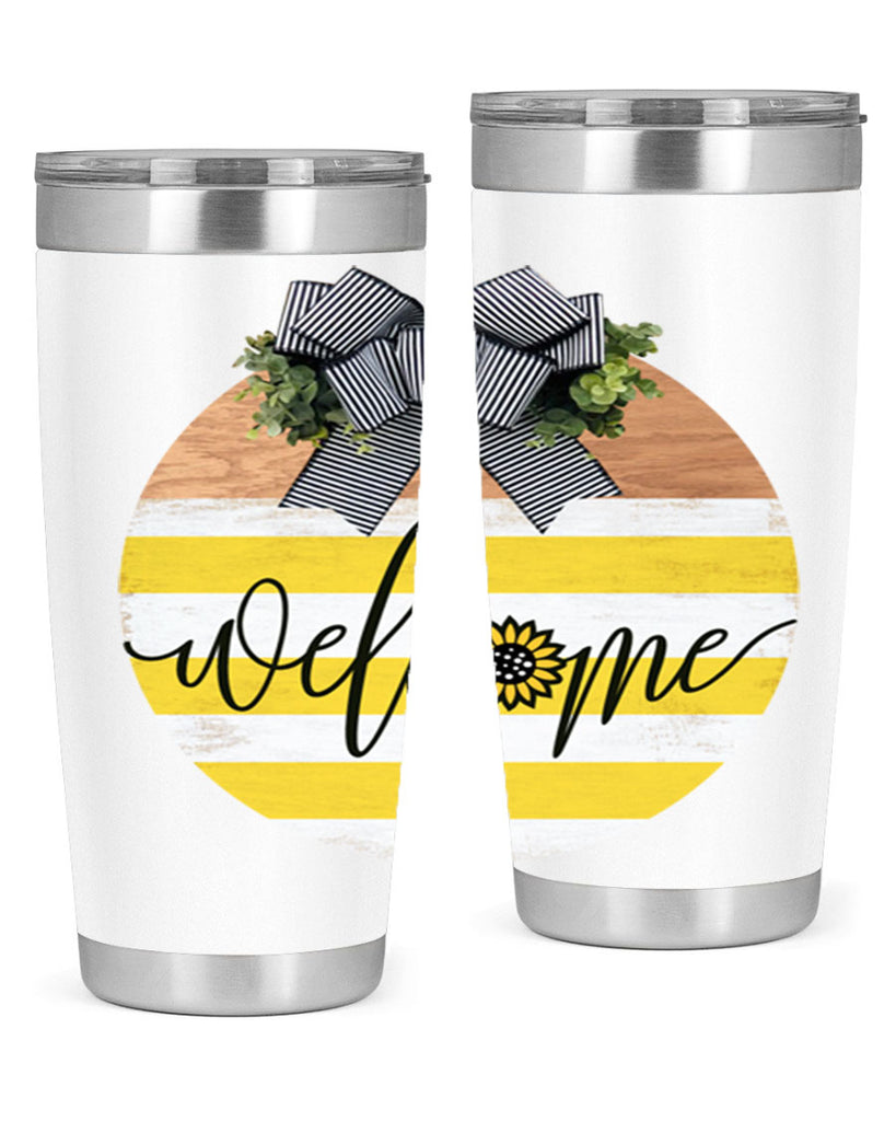 Welcome with sunflower Mockup591#- spring- Tumbler