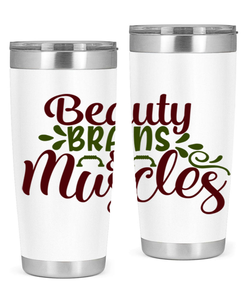 beauty brains muscles 52#- gym- Tumbler
