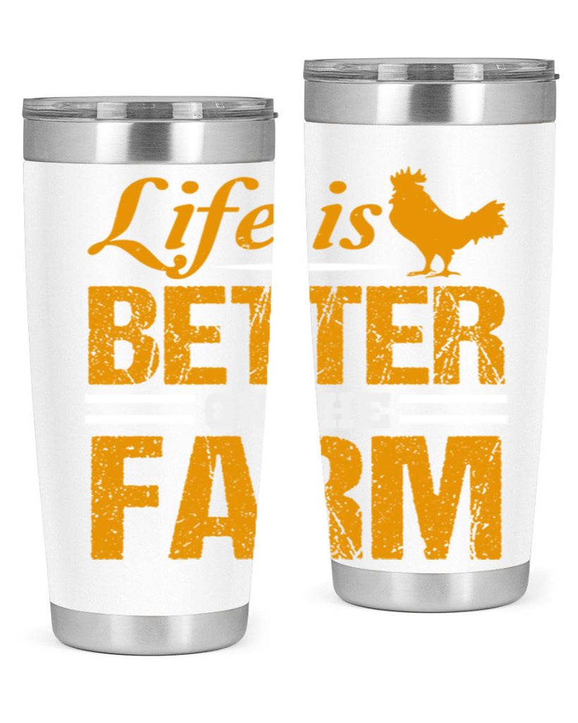 life is better on the farm 44#- farming and gardening- Tumbler