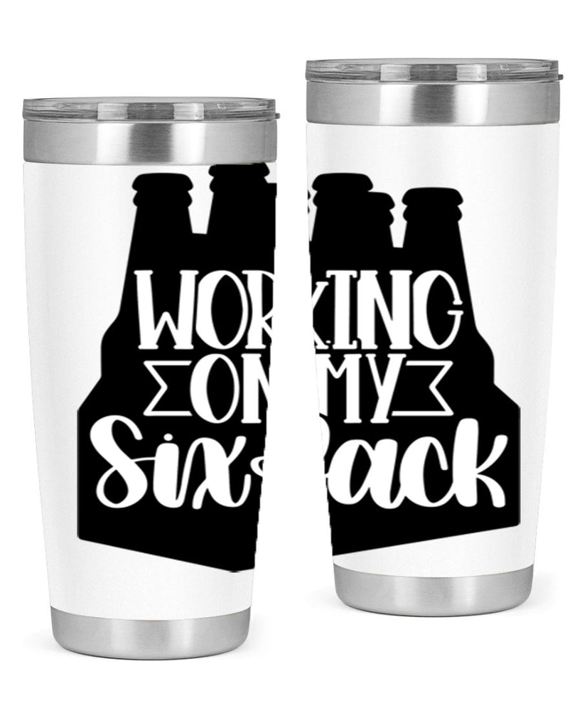 working on my six pack 13#- beer- Tumbler