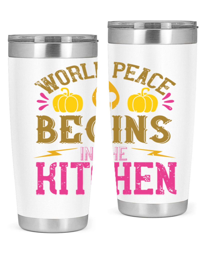world peace begins in the kitchen 7#- vegan- Tumbler