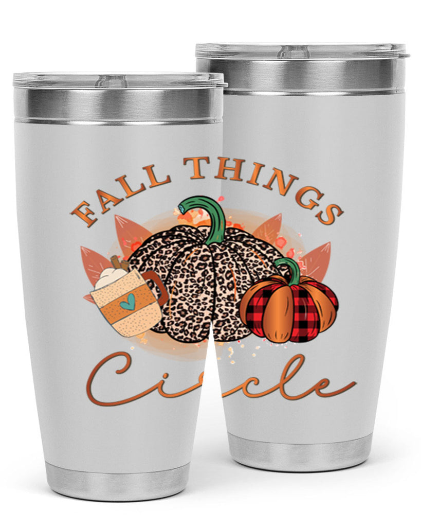 Fall Things Circle 133#- fall- Tumbler