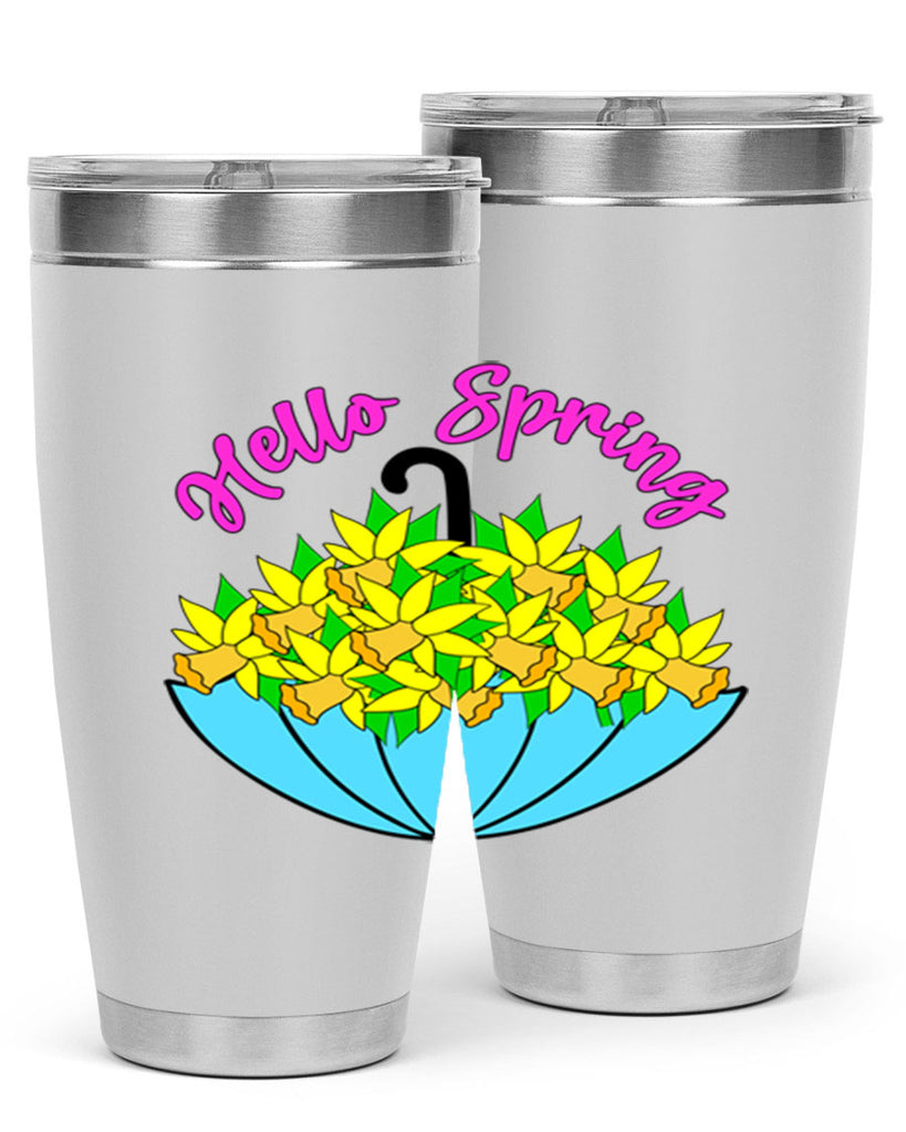 Hello Spring Umbrella Daffodils207#- spring- Tumbler