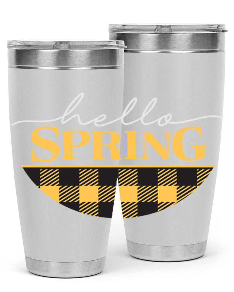 Hello Spring plaid 203#- spring- Tumbler