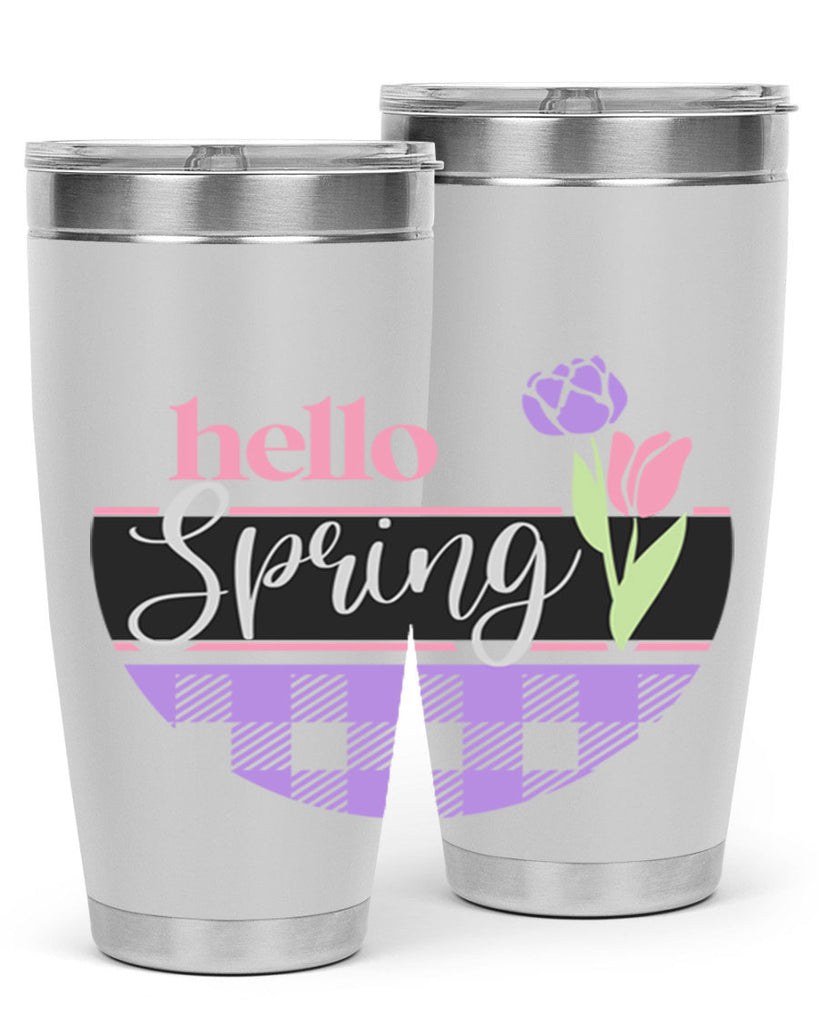 Hello spring plaid206#- spring- Tumbler