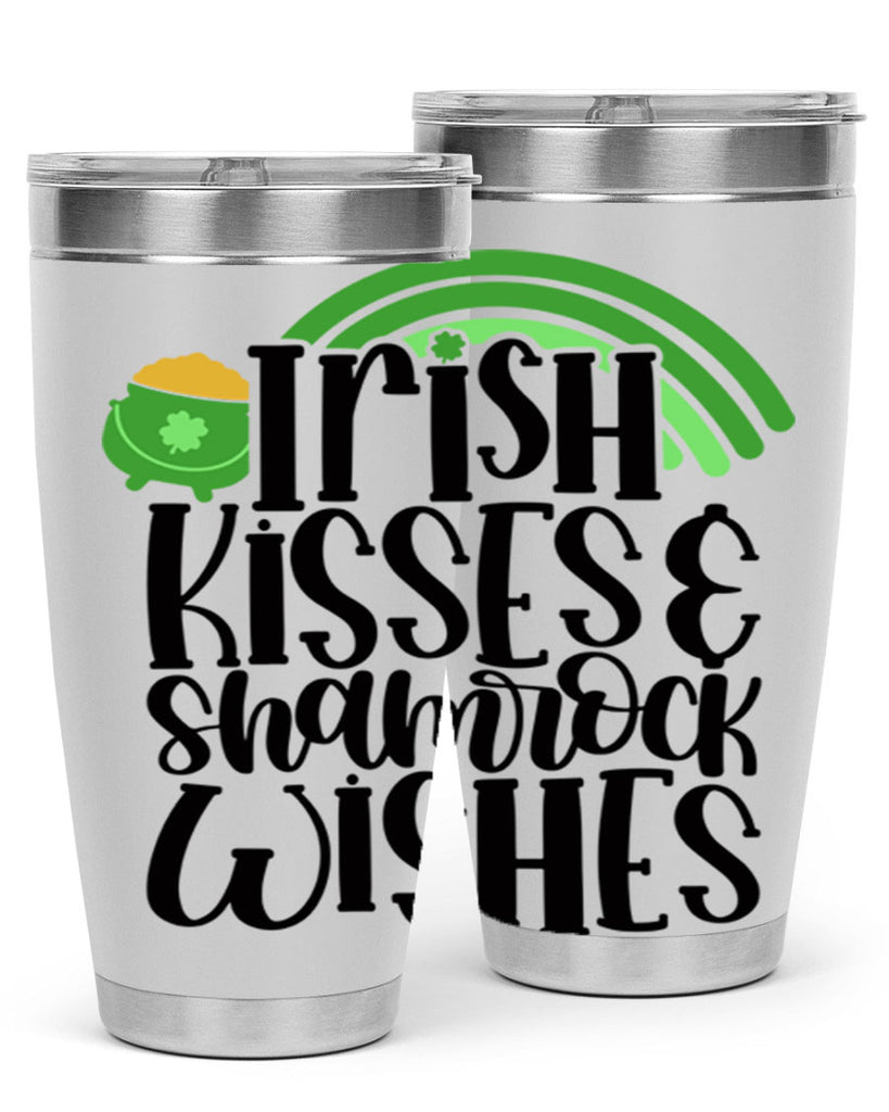Irish Kisses Shamrock Wishes Style 80#- St Patricks Day- Tumbler