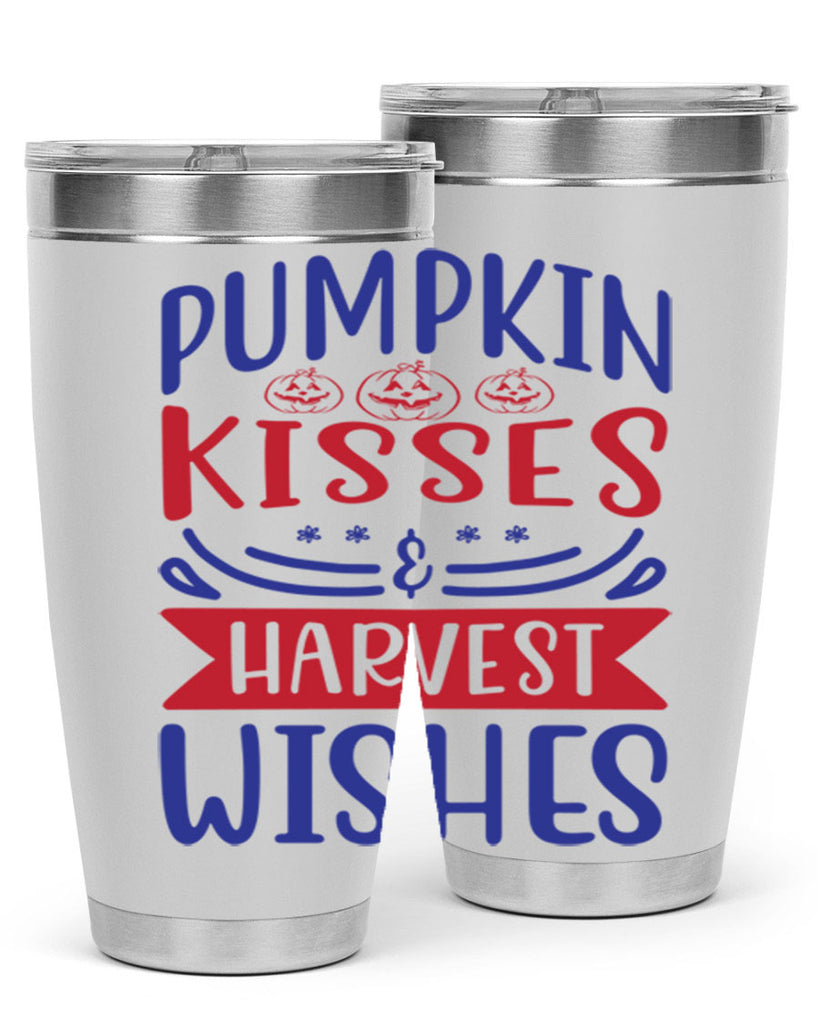 Pumpkin Kisses Harvest Wishes 522#- fall- Tumbler