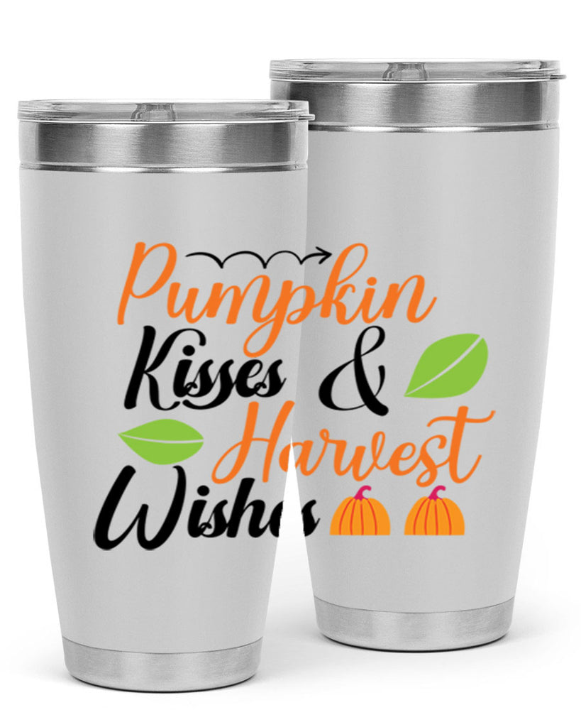 Pumpkin Kisses Harvest Wishes 523#- fall- Tumbler
