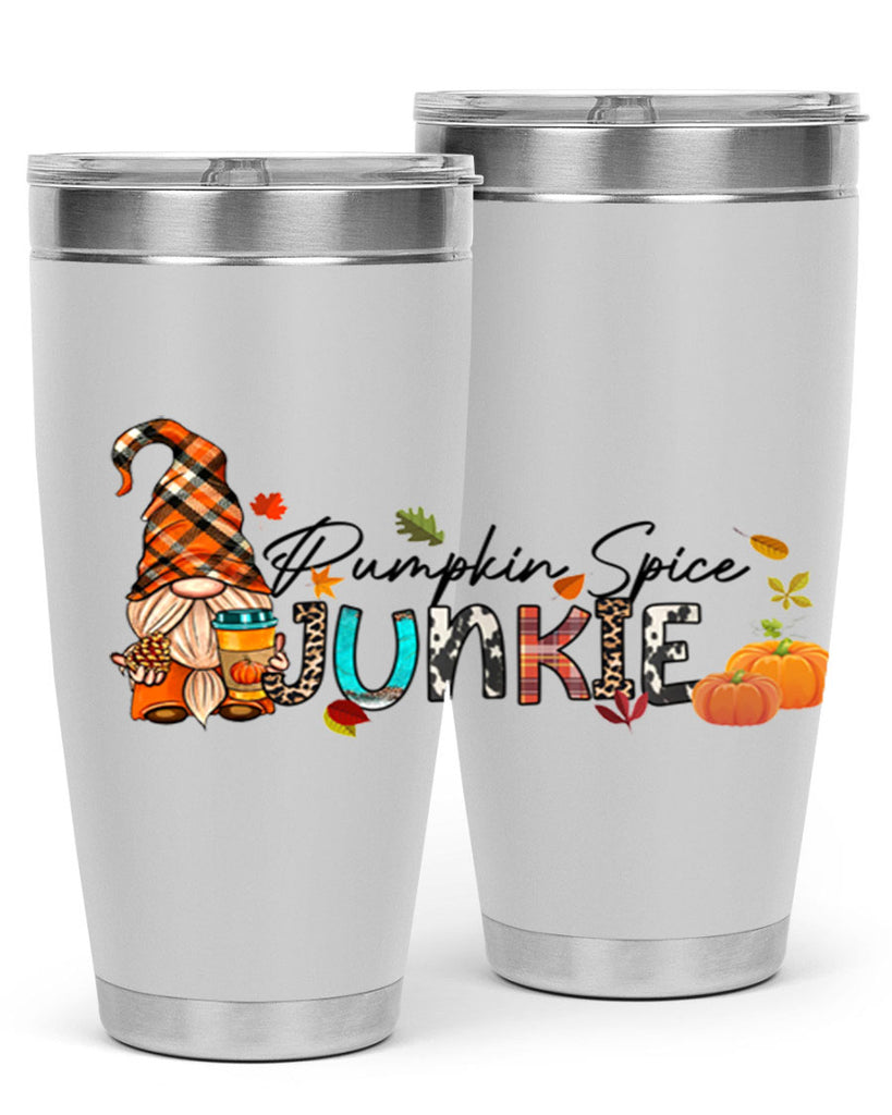 PumpkinSpiceJunkieFallGnome 567#- fall- Tumbler