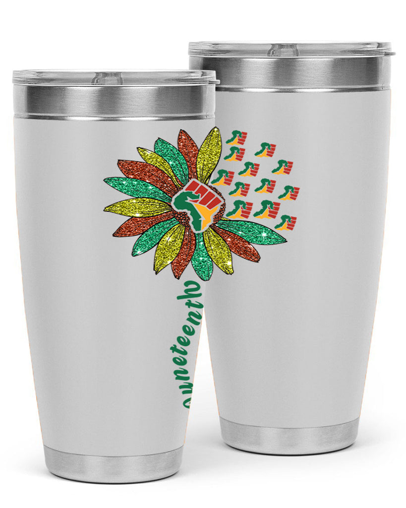 Sunflower Fist Juneteenth Black History 24#- Juneteenth- tumbler