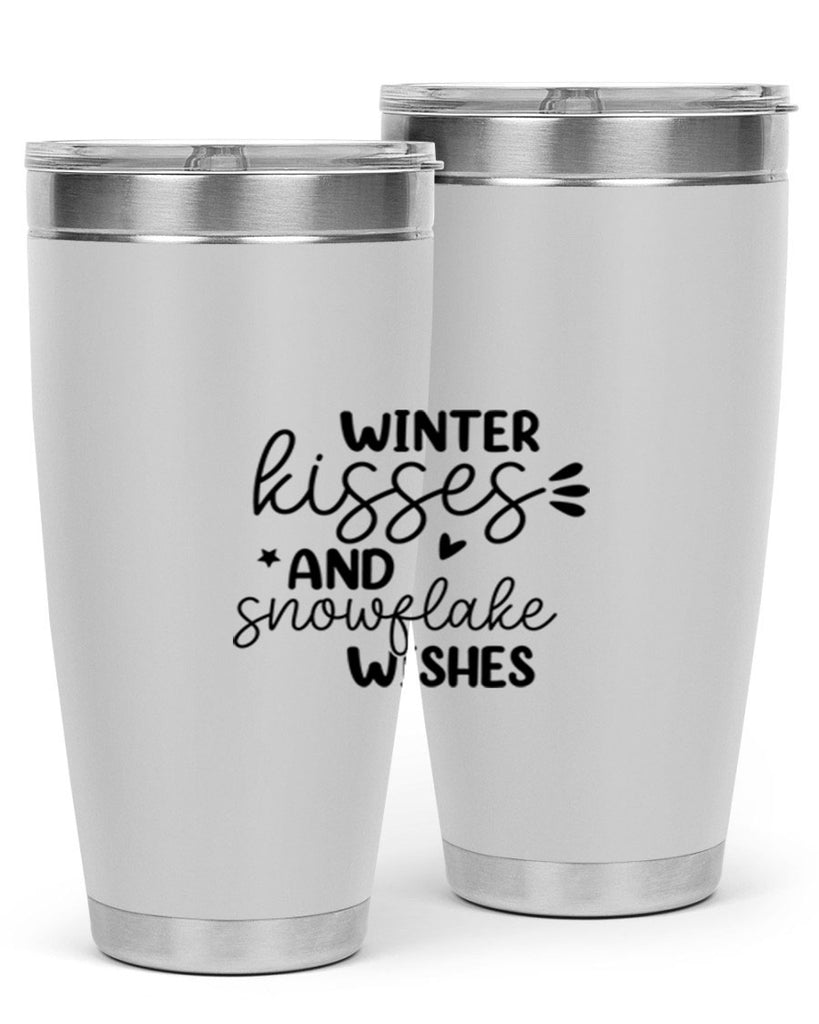Winter Kisses And Snowflake Wishes 516#- winter- Tumbler